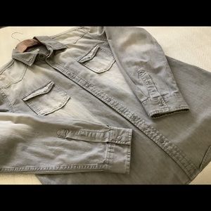 Calvin Klein Jeans Mans faded grey shirt western details